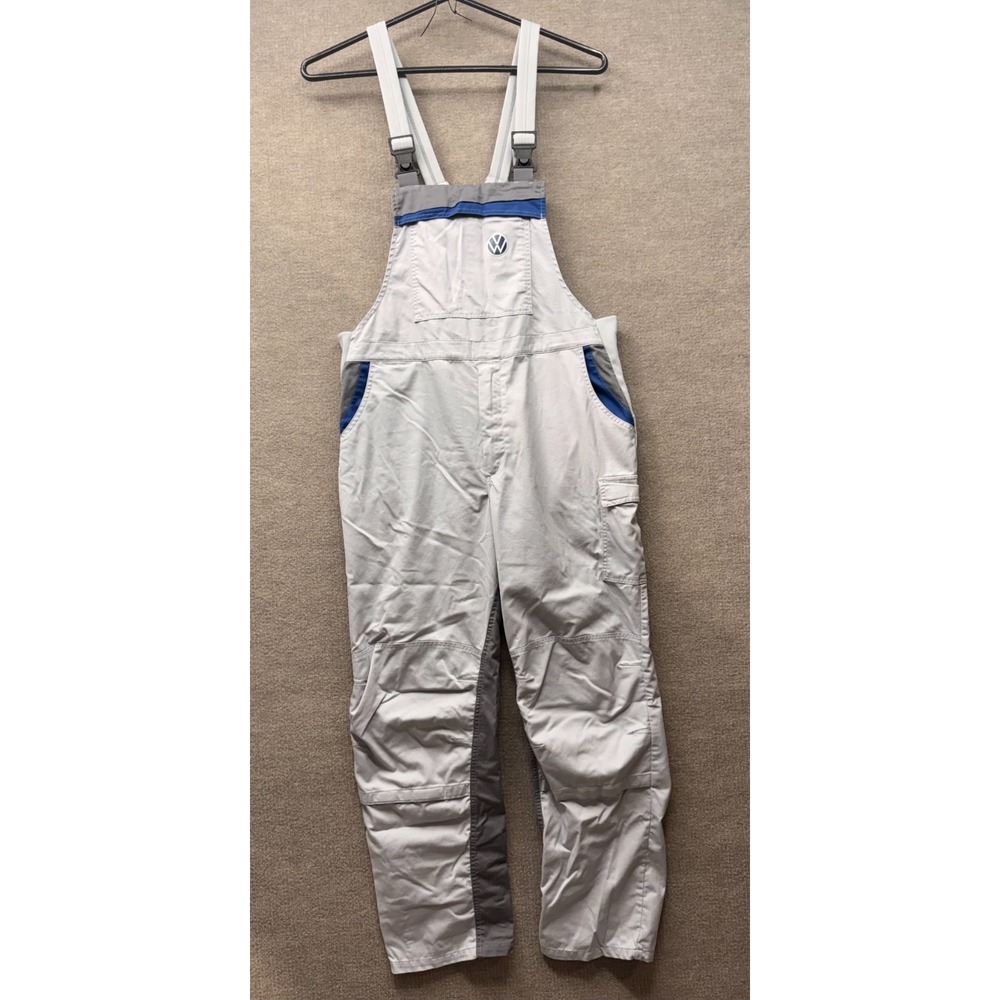 Volkswagen Mechanic Bib Overalls Mens 3XL Gray Blue Workwear Cargo Uniform OEM